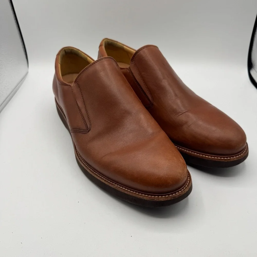 Samuel Hubbard Shoes Men US 11 EU 45 Brown Leather Slip On Loafers Wide